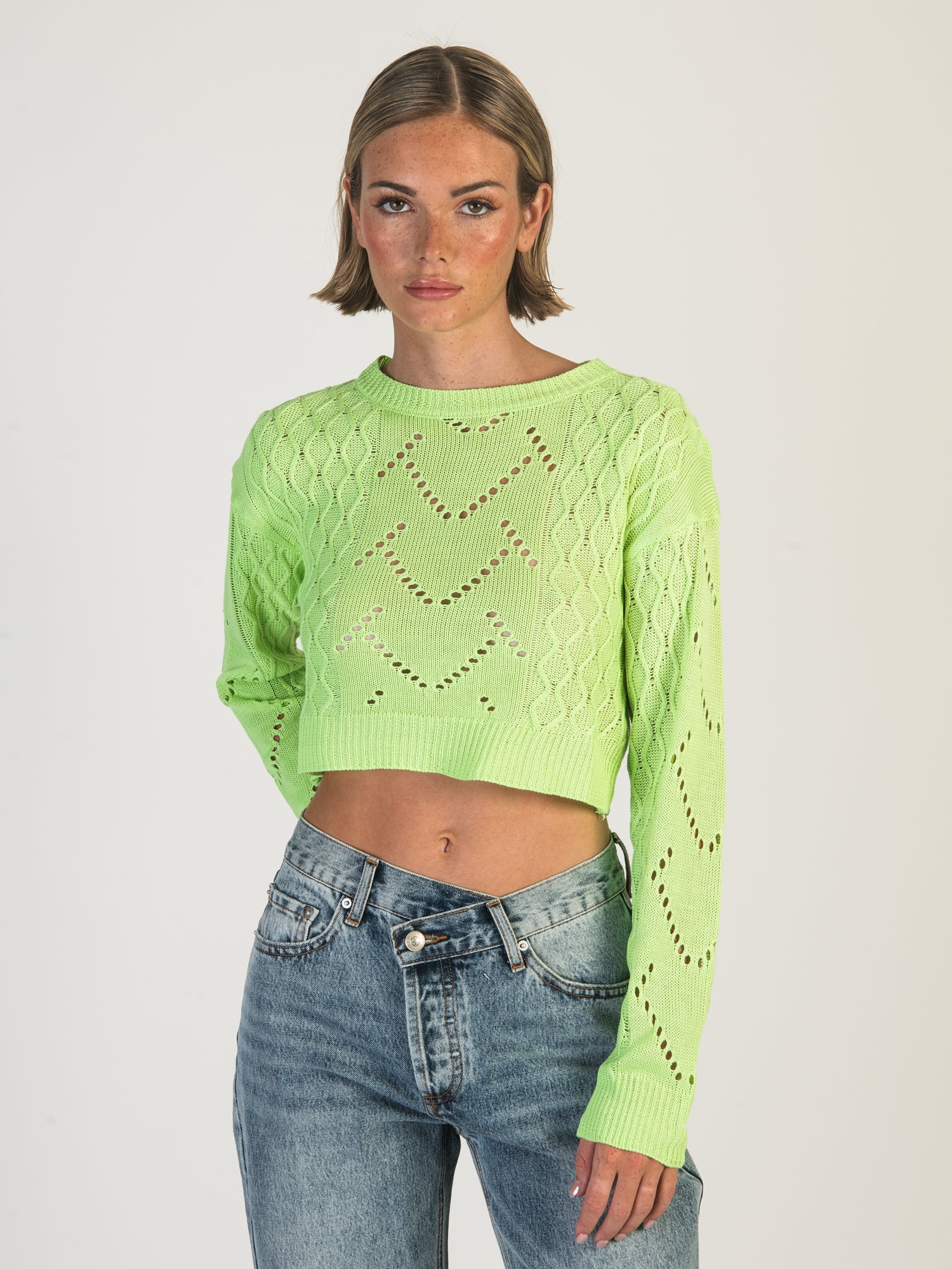 DAISY STREET LTD CROCHET KNIT BOXY JUMPER - CLEARANCE - Image 4