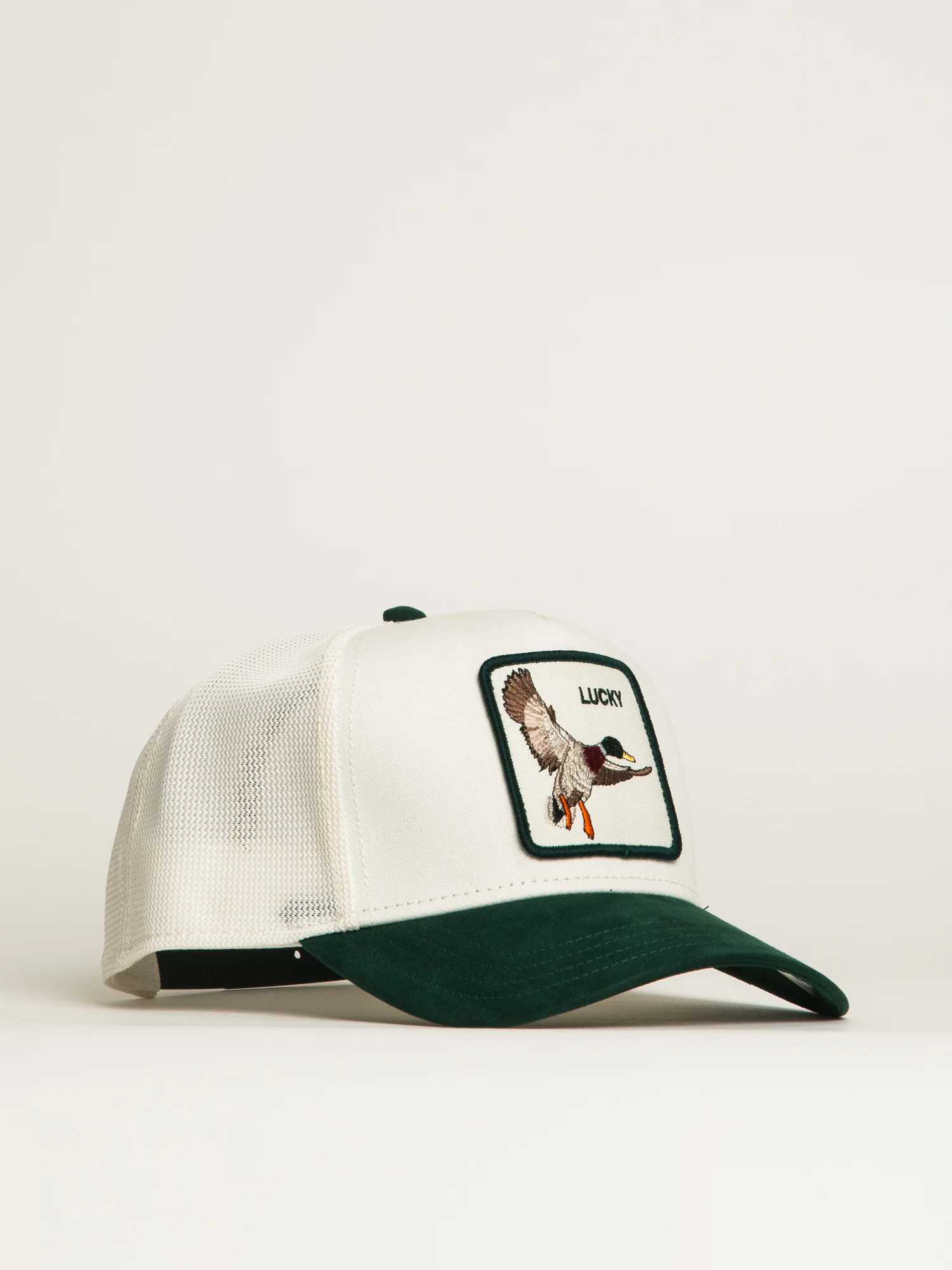 GOORIN BROS LUCKY DUCK SUEDE TRUCKER HAT - GREEN