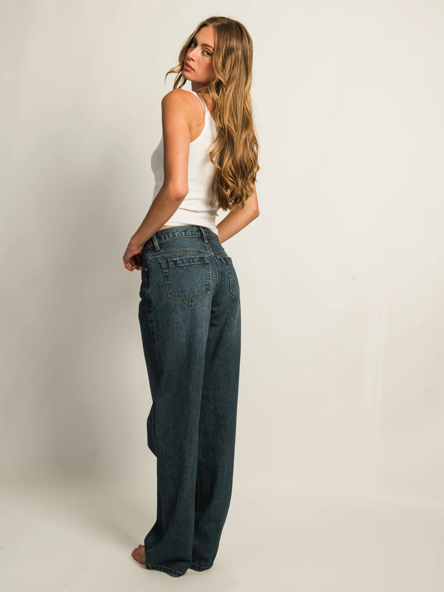 HARLOW BAGGY BOYFRIEND JEAN - DARK WASH - Image 6