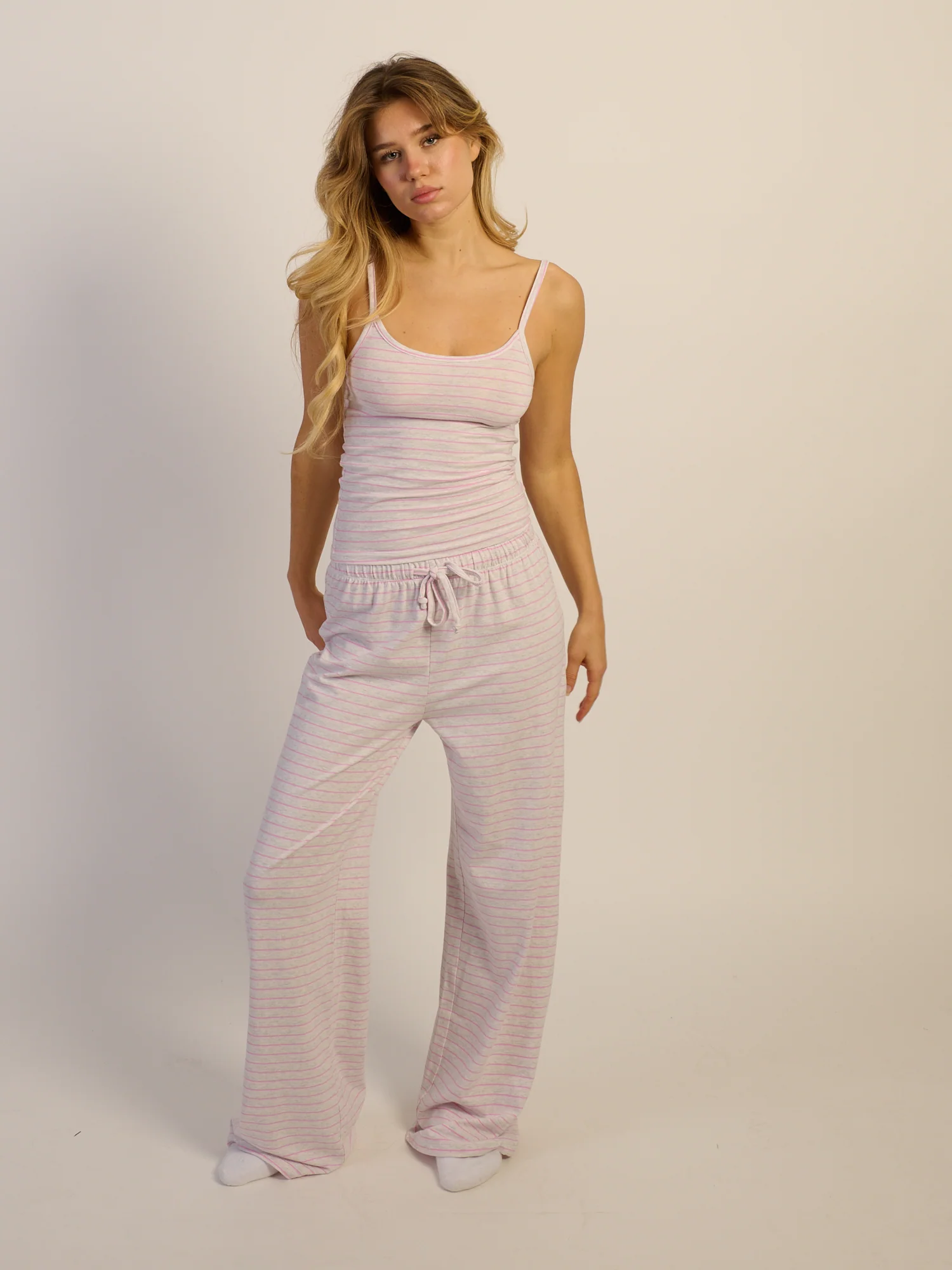 HARLOW BRIAR TANK-STRIPE - HEATHER GREY - Image 2