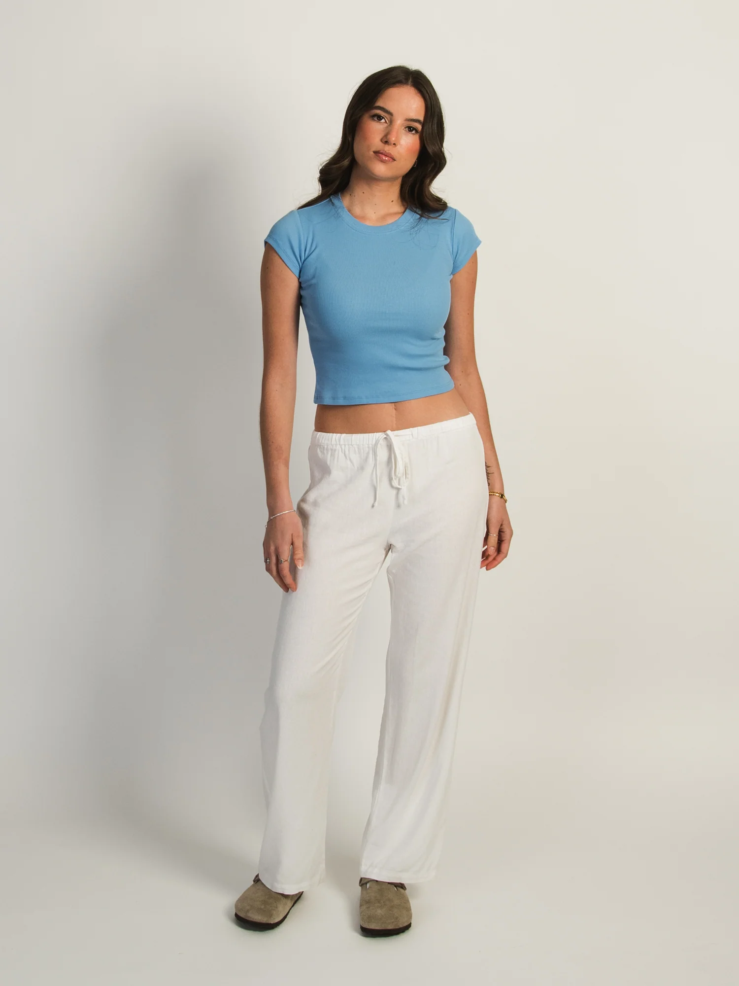 HARLOW ESSENTIAL RIBBED BABY TEE - ELECTRIC BLUE - Image 2