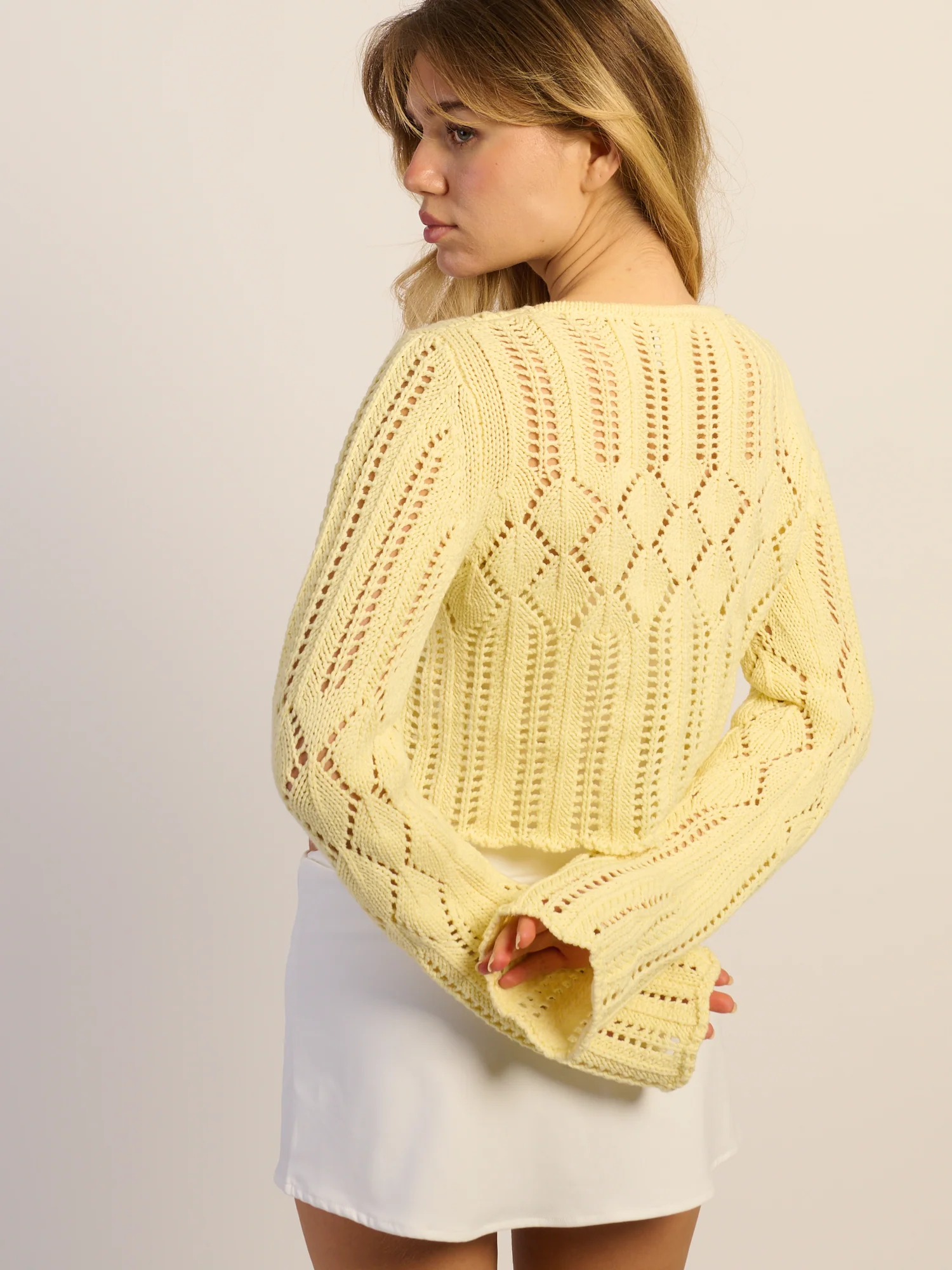 HARLOW KRISTY CROCHET LONG SLEEVE - YELLOW - Image 4