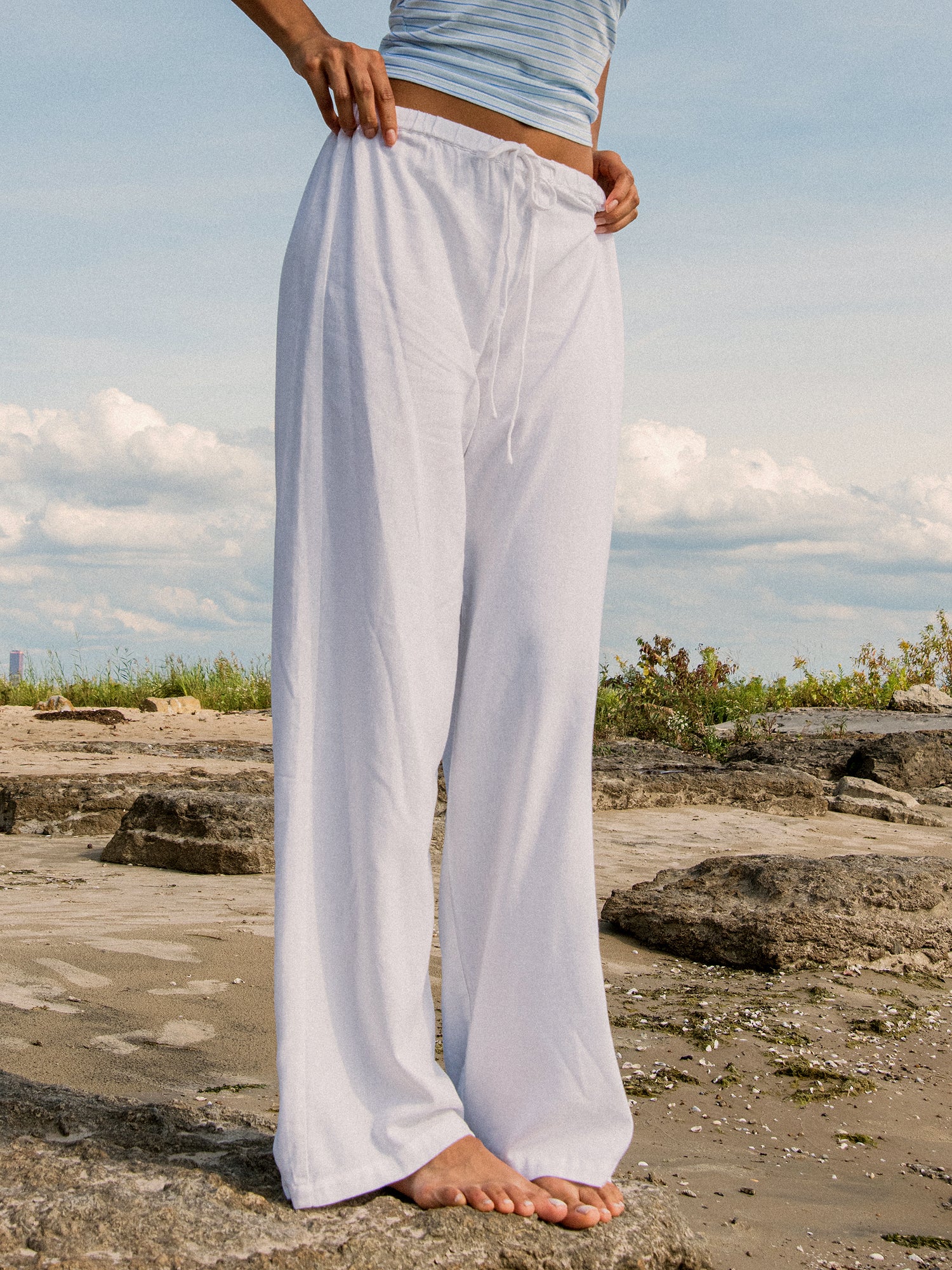 HARLOW LANA LINEN PANT - WHITE - Image 6