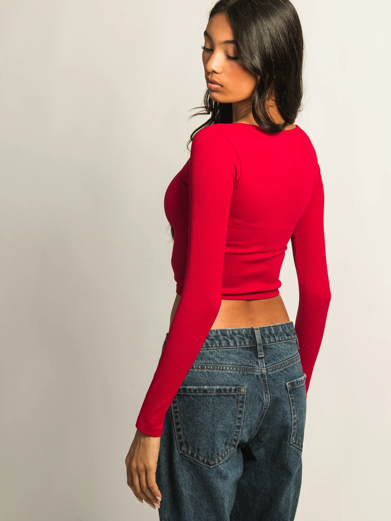HARLOW SEAMLESS SQUARENECK LONG SLEEVE - PORT - Image 6