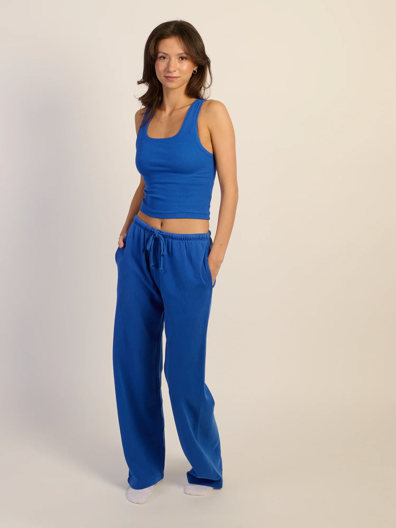 HARLOW STELLA STRAIGHT LEG SWEATPANT - COBALT - Image 3