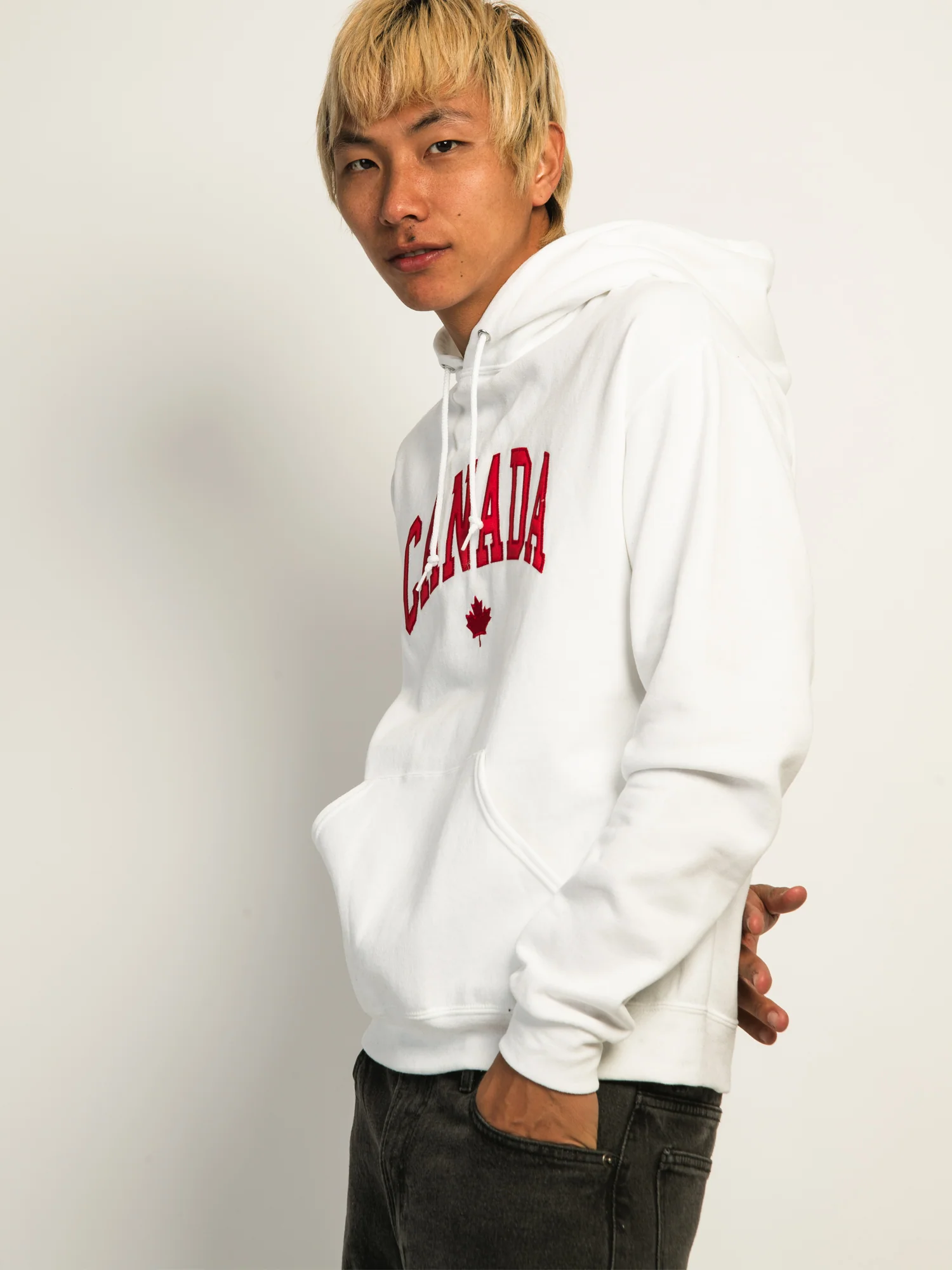 HOTLINE APPAREL CANADA EMBROIDERED HOODIE - WHITE - Image 6