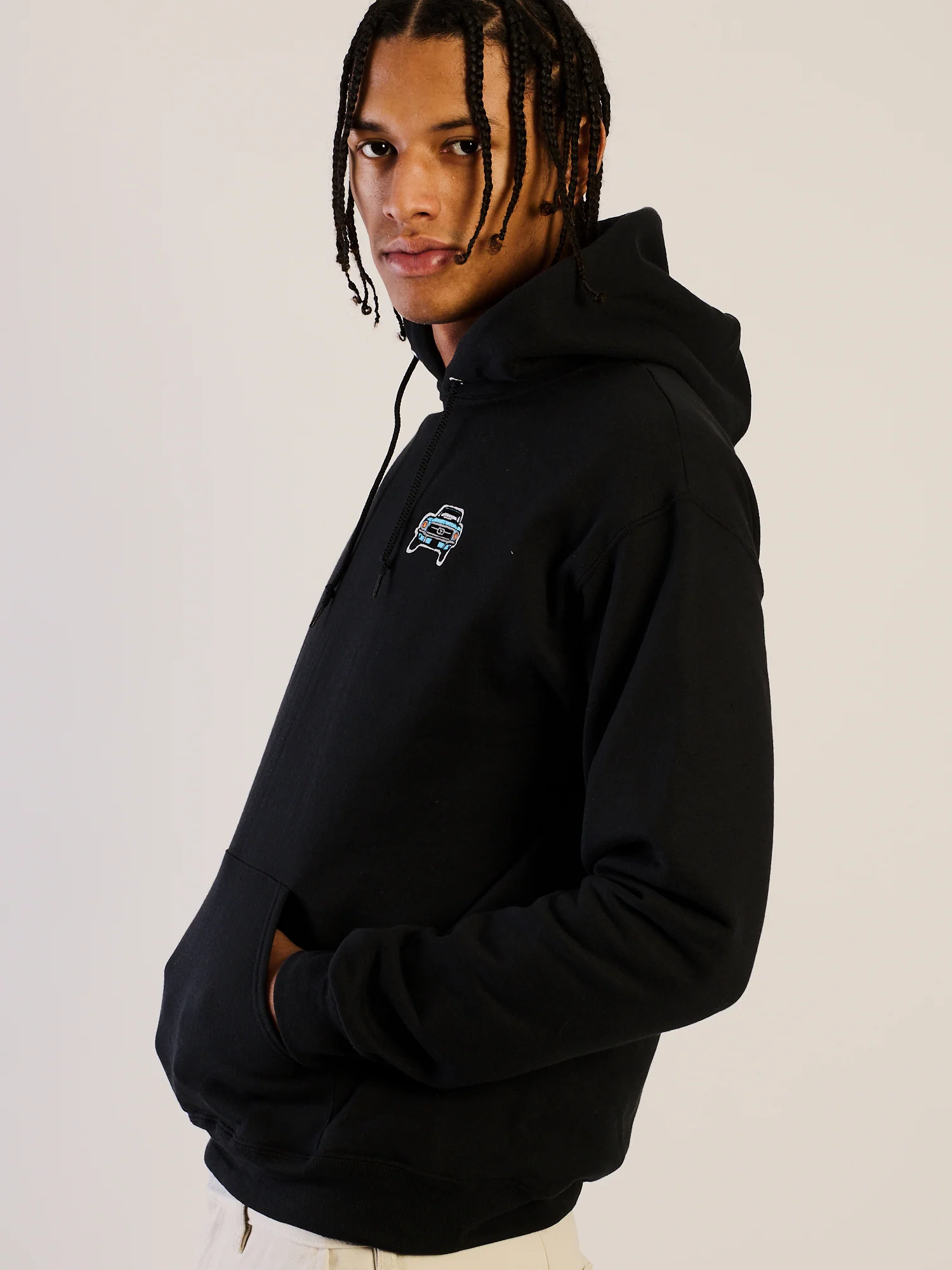 HOTLINE APPAREL MUSCLE CAR EMBOIRDERED HOODIE - BLACK - Image 5