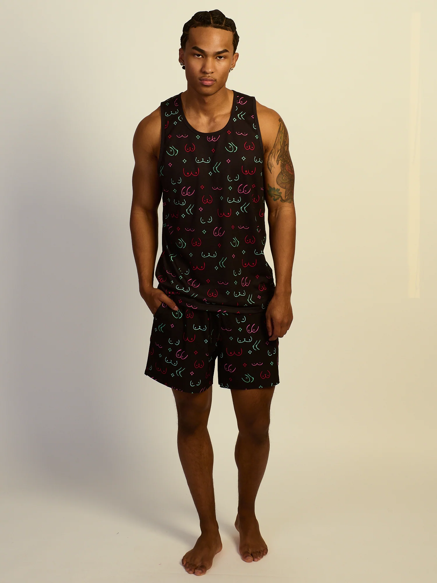 KOLBY SWIM BOOBIES TANK TOP - BLACK - Image 2