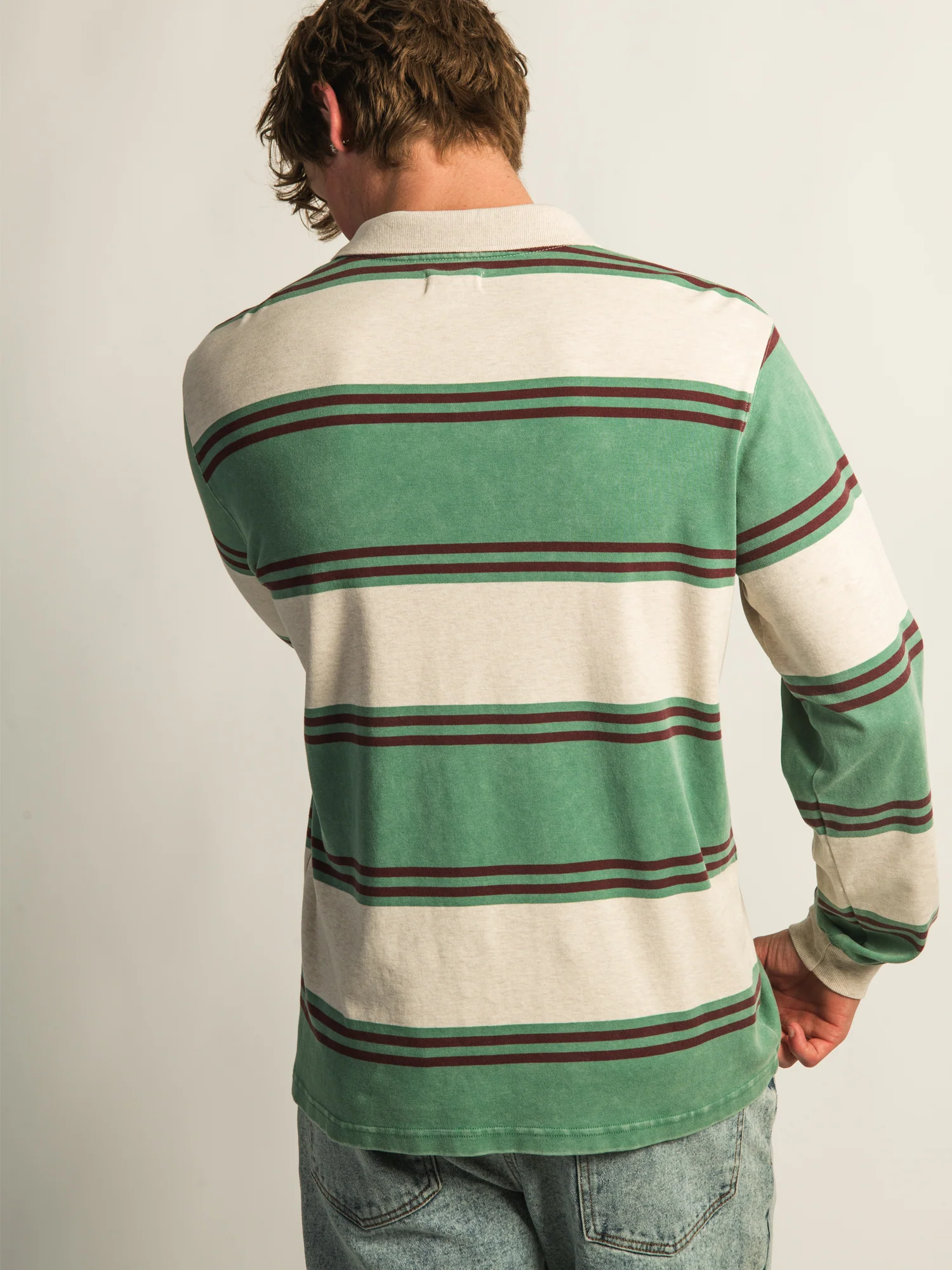 KOLBY LONG SLEEVE RUGBY SHIRT - OATMEAL - Image 5