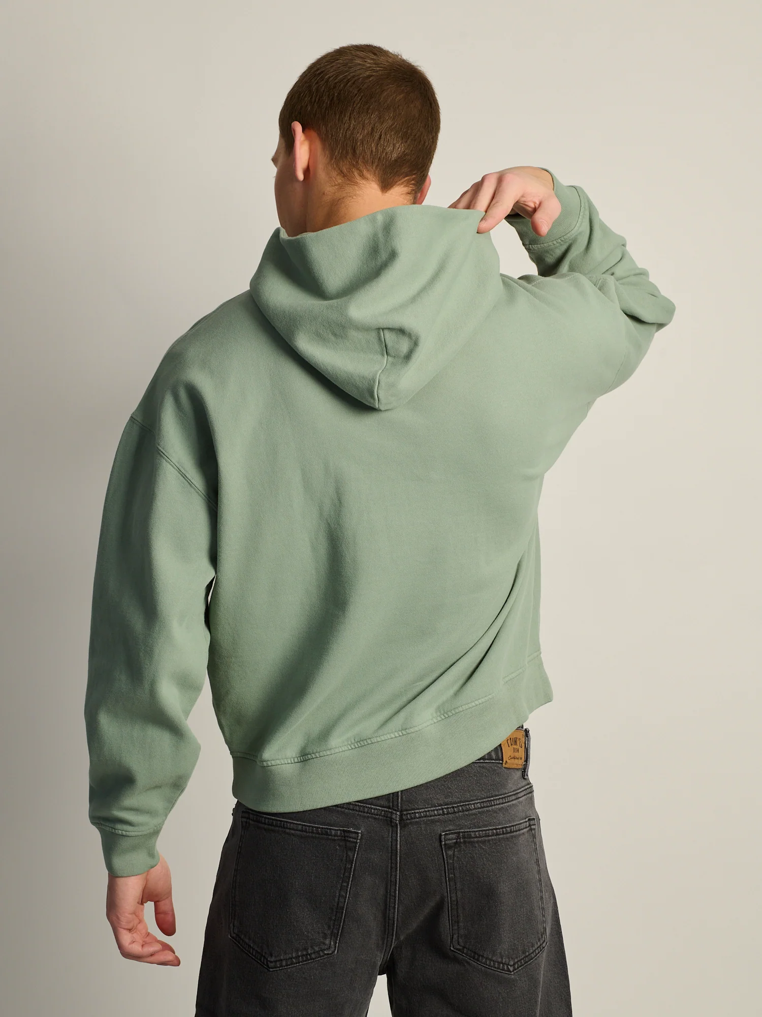 KOLBY RELAXED FIT HOODIE - DUSTY GREEN - Image 4