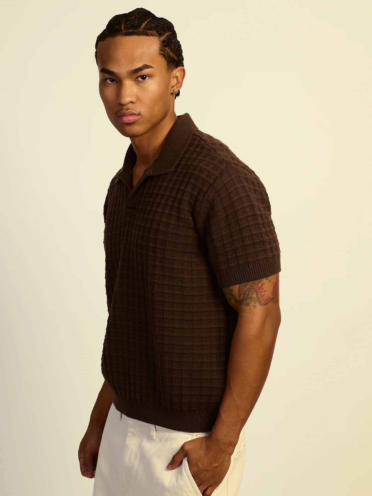 KOLBY RELAXED FIT KNIT POLO - IRON - Image 3