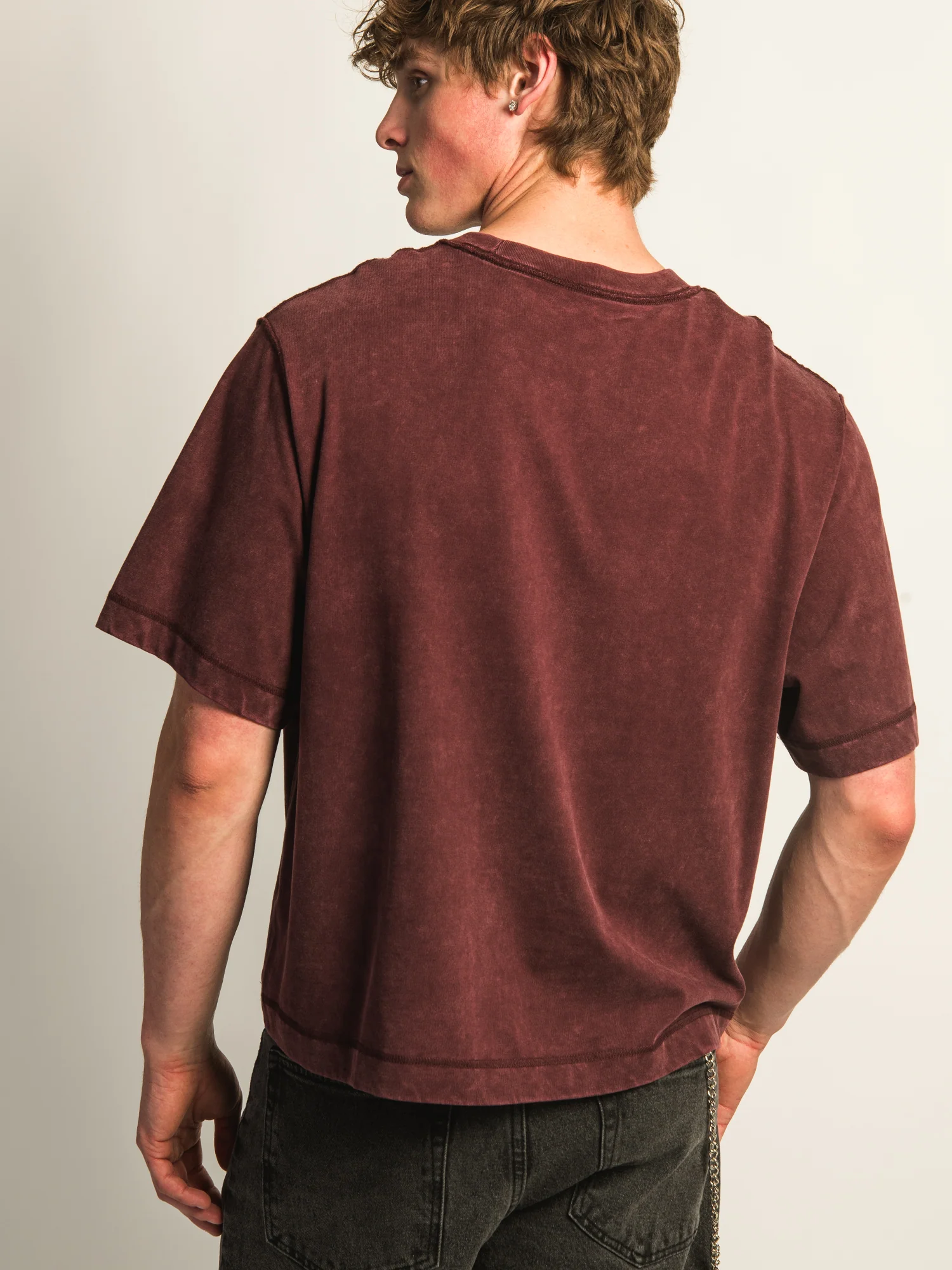 KOLBY SHORT CUT HEAVYWEIGHT TEE - PLUM - Image 6