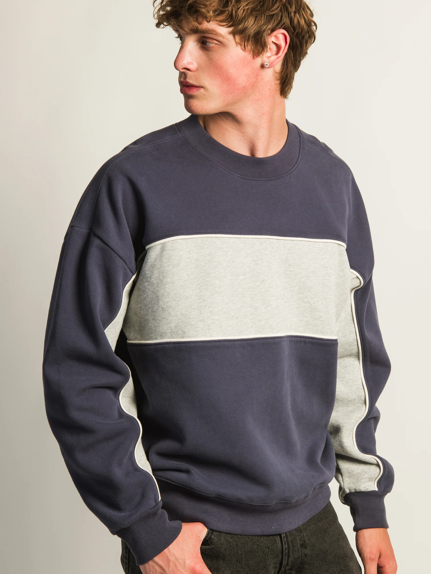 KOLBY STRIPED RELAXED CREW FIT - PERIWINKLE - Image 5