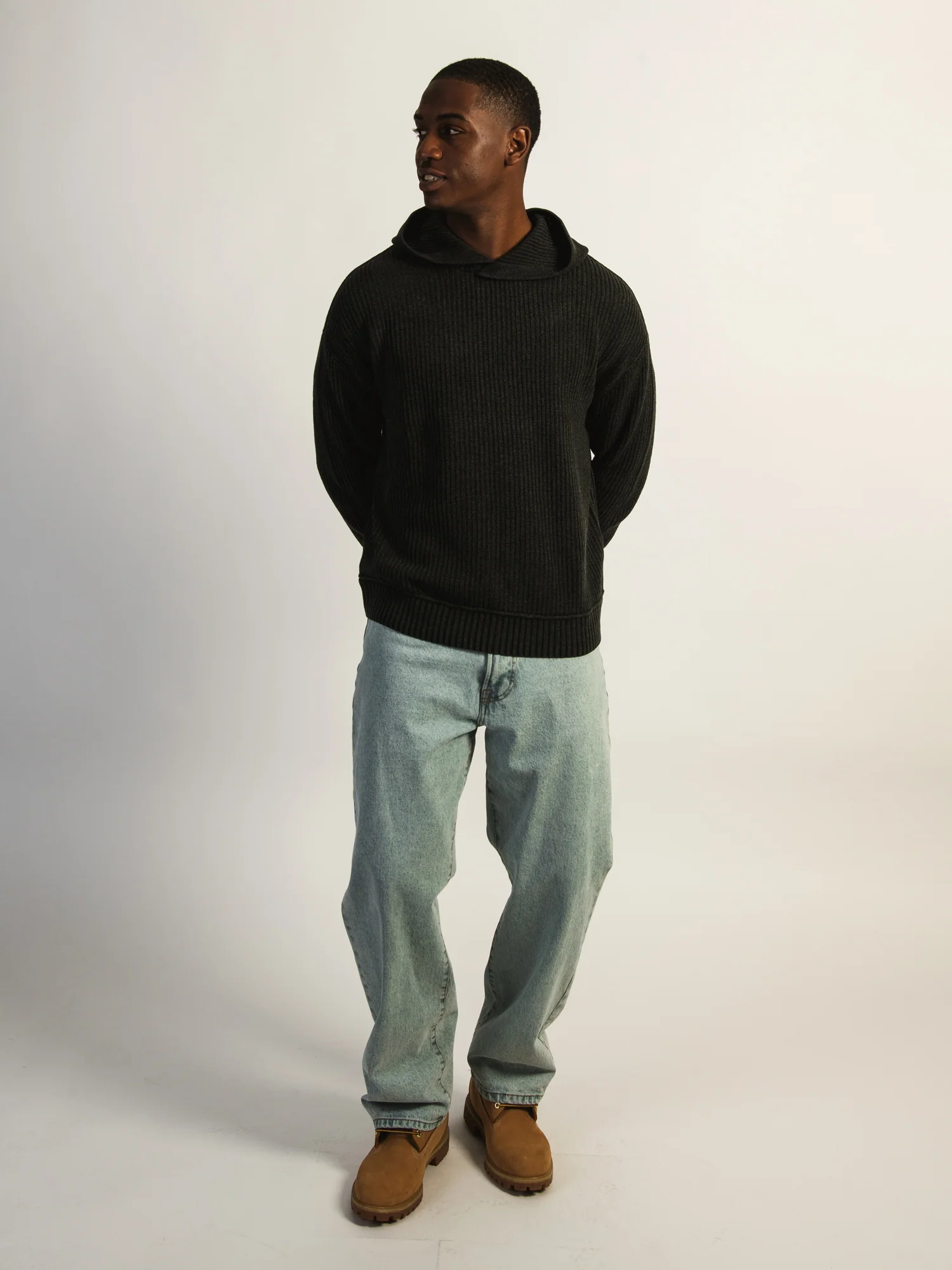 KOLBY SWEATER HOODIE - BLACK - Image 2