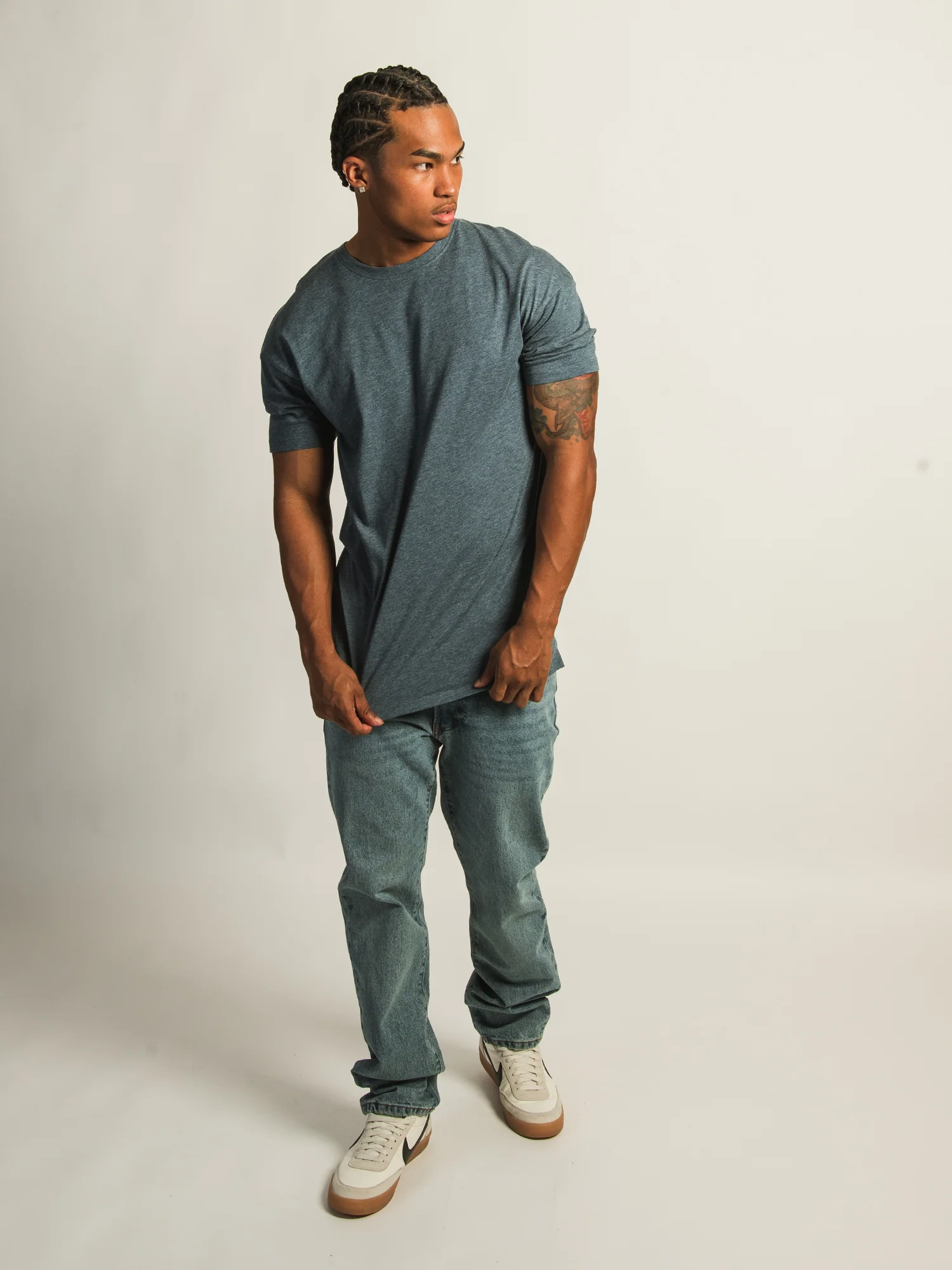 LONG FIT TEE- NAVY - Image 2