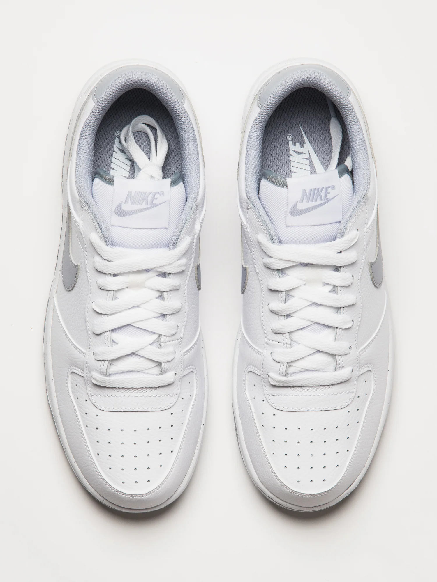 MENS NIKE BIG NIKE LOW SNEAKER - WHITE/WOLF GREY - Image 4