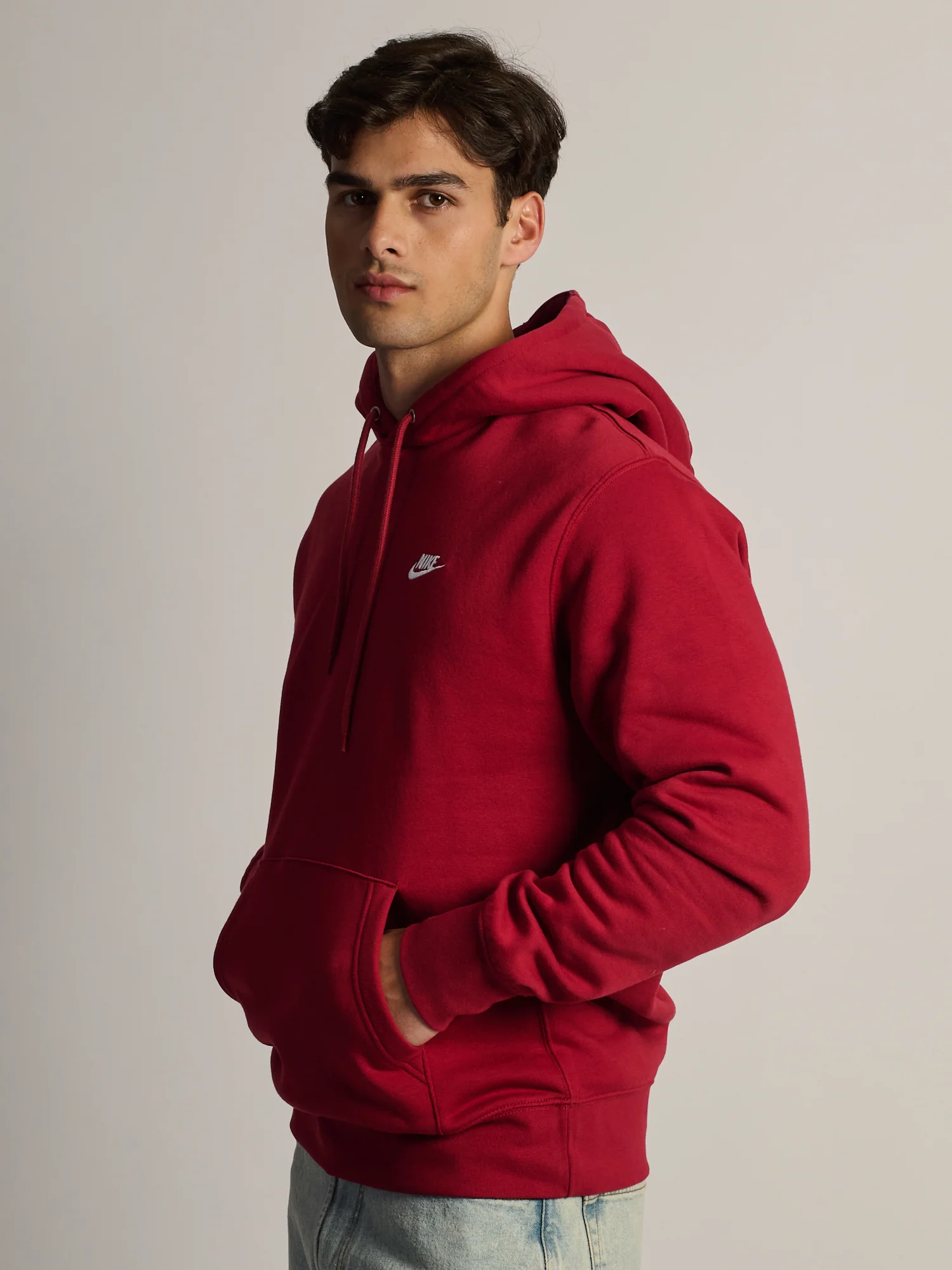 NIKE SPORTSWEAR CLUB PULL OVER HOODIE - CRIMSON - Image 5