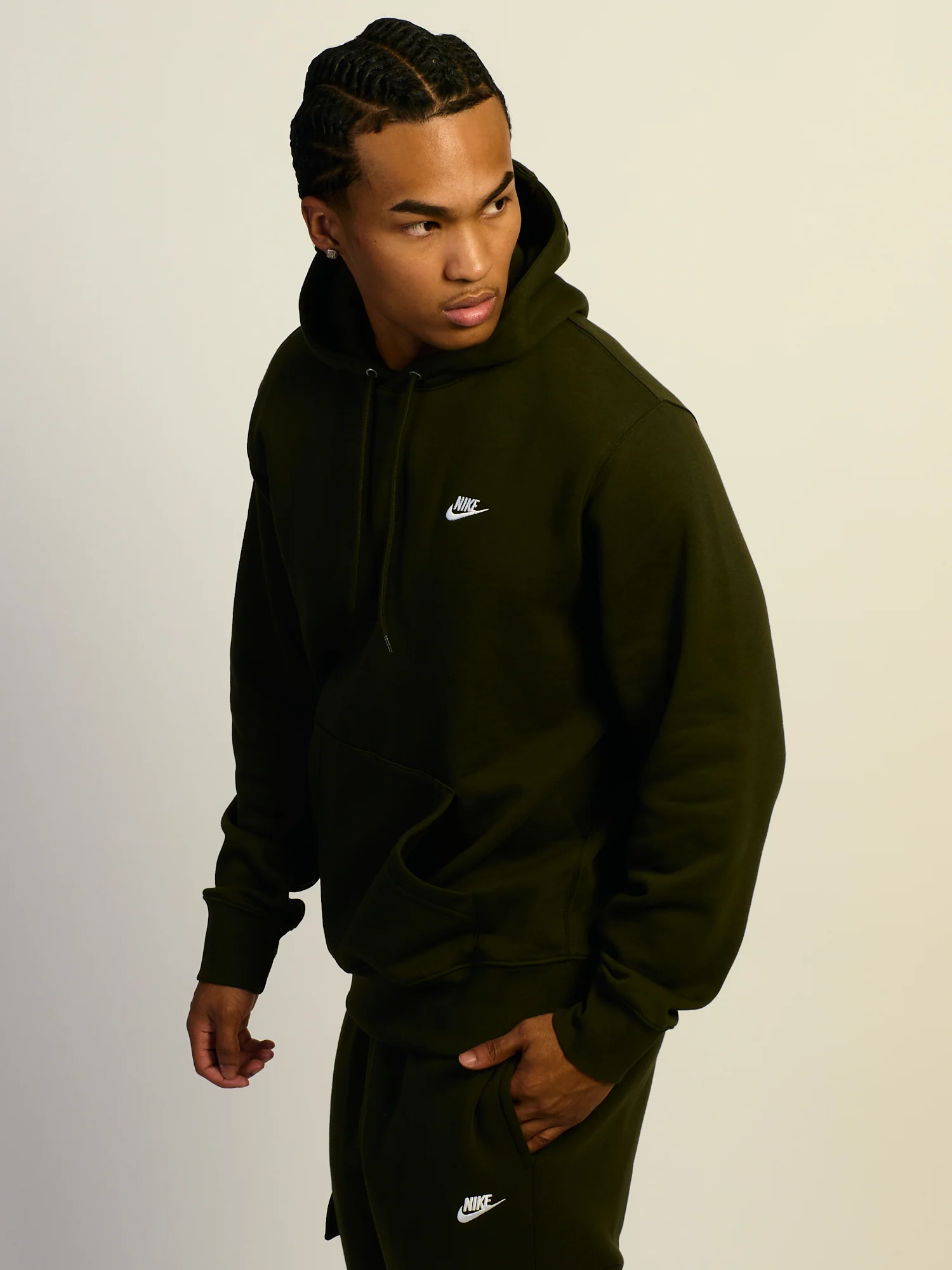 NIKE SPORTSWEAR CLUB PULLOVER HOODIE - SEQUOIA - Image 4