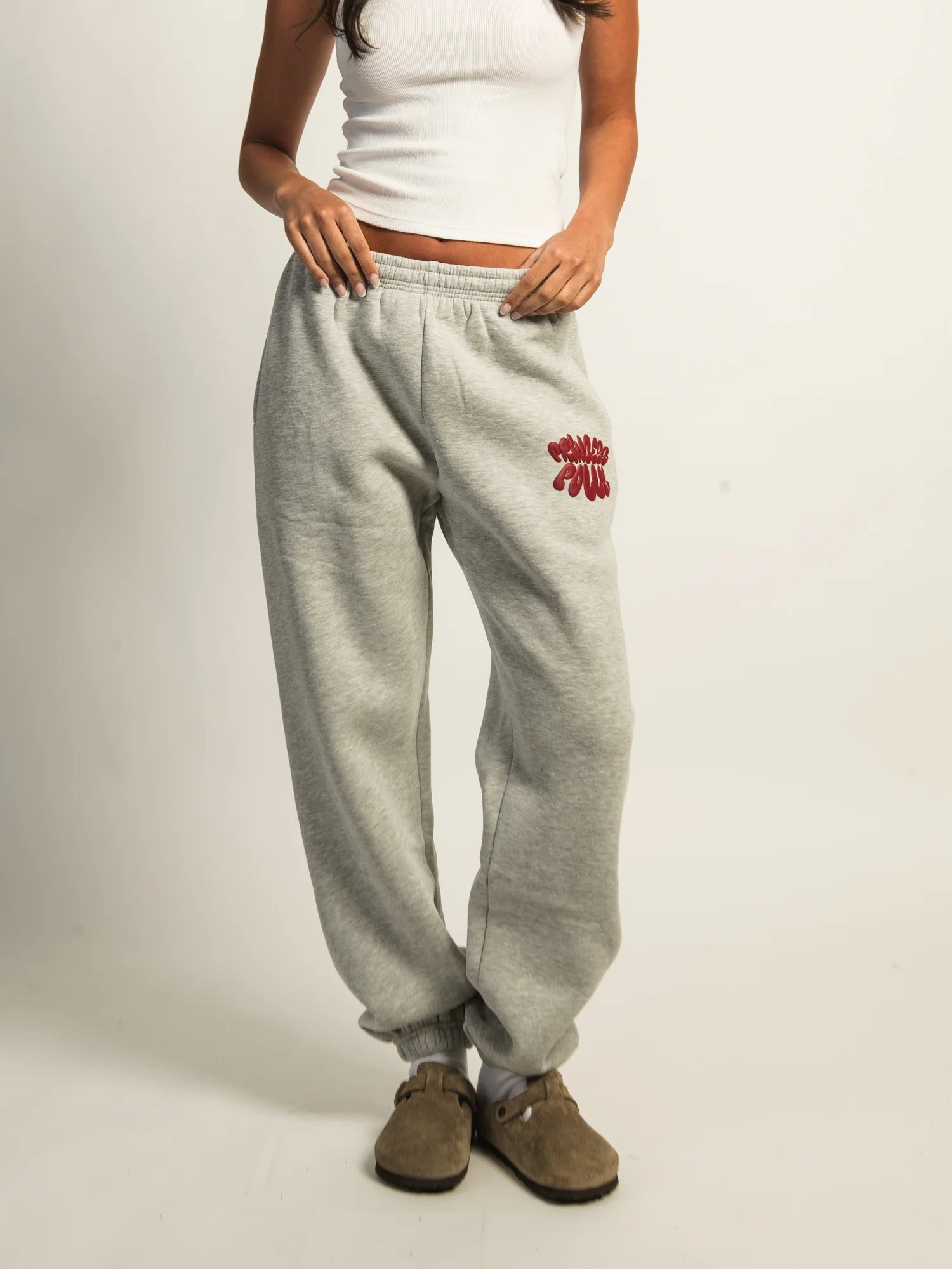 PRINCESS POLLY BUBBLE SWEATPANTS - HEATHER GREY - Image 2