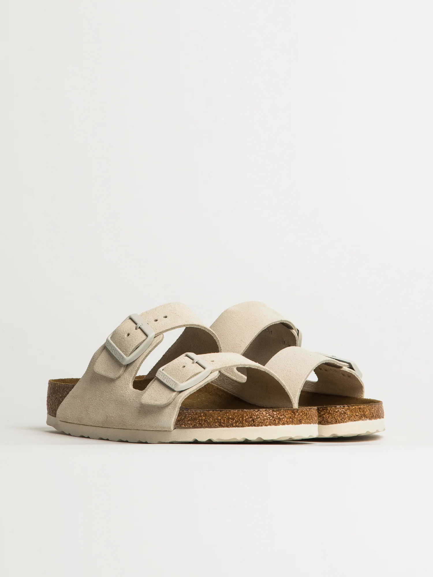WOMENS BIRKENSTOCK ARIZONA SOFT FOOTBED SUEDE SANDALS - REGULAR - ANTIQUE WHITE - Image 2