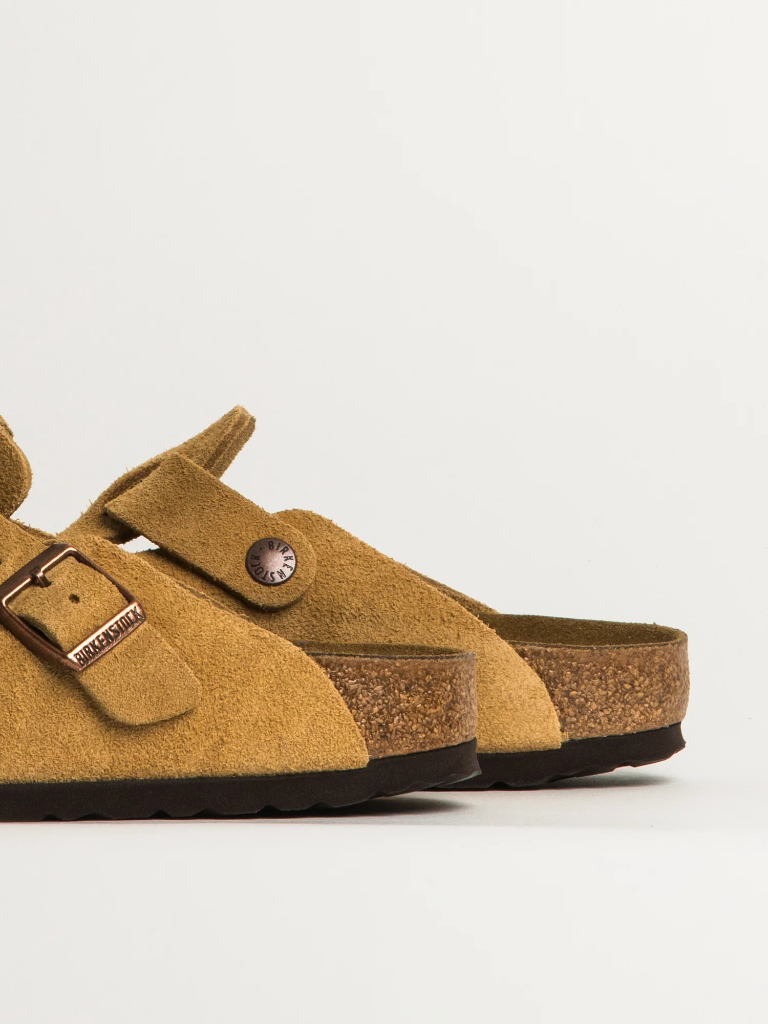WOMENS BIRKENSTOCK BOSTON SUEDE CLOG - MEDIUM/NARROW - LATTE CREAM - Image 7