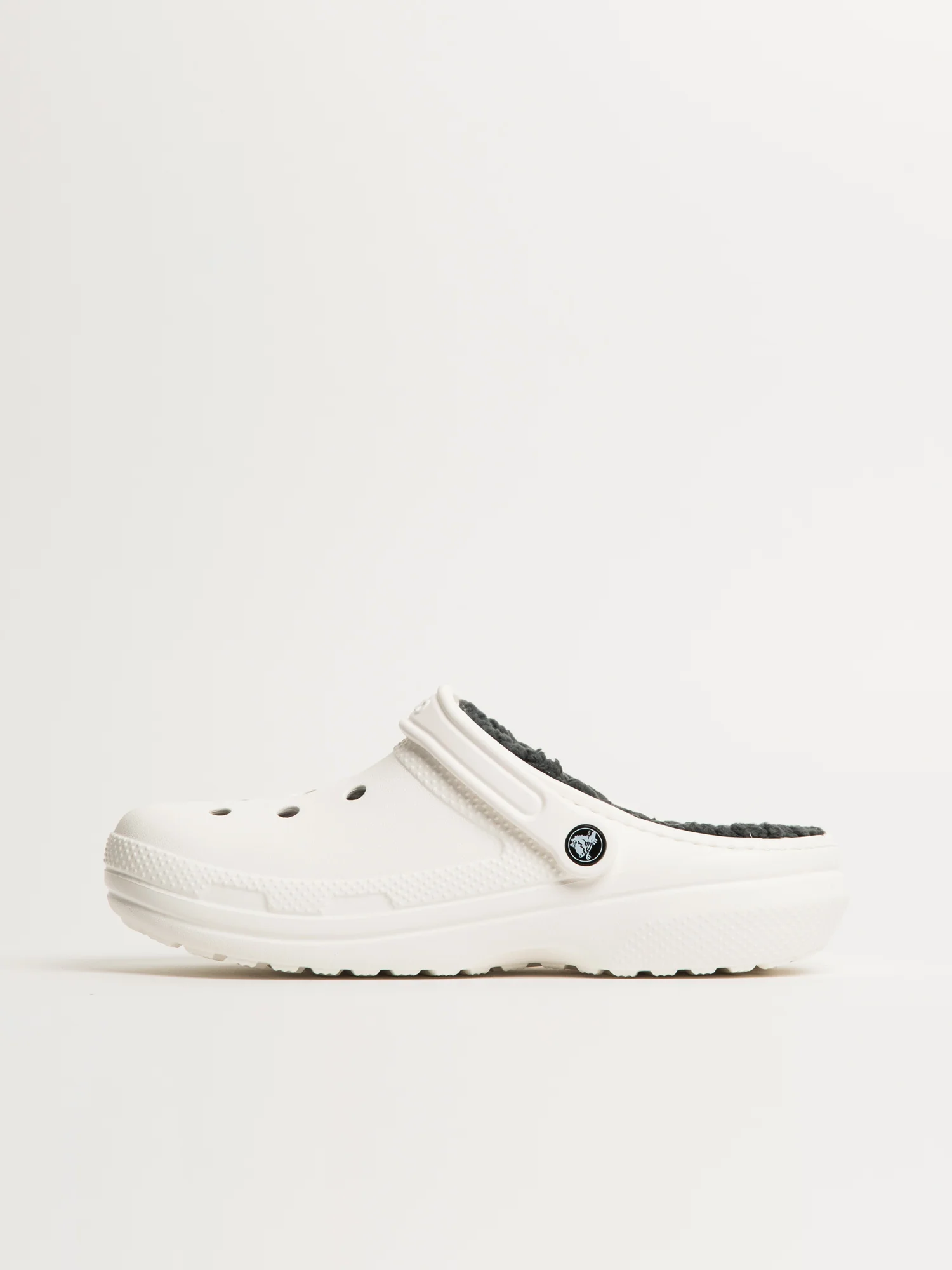 WOMENS CROCS CLASSIC LINED CLOG - WHITE/GREY - Image 3