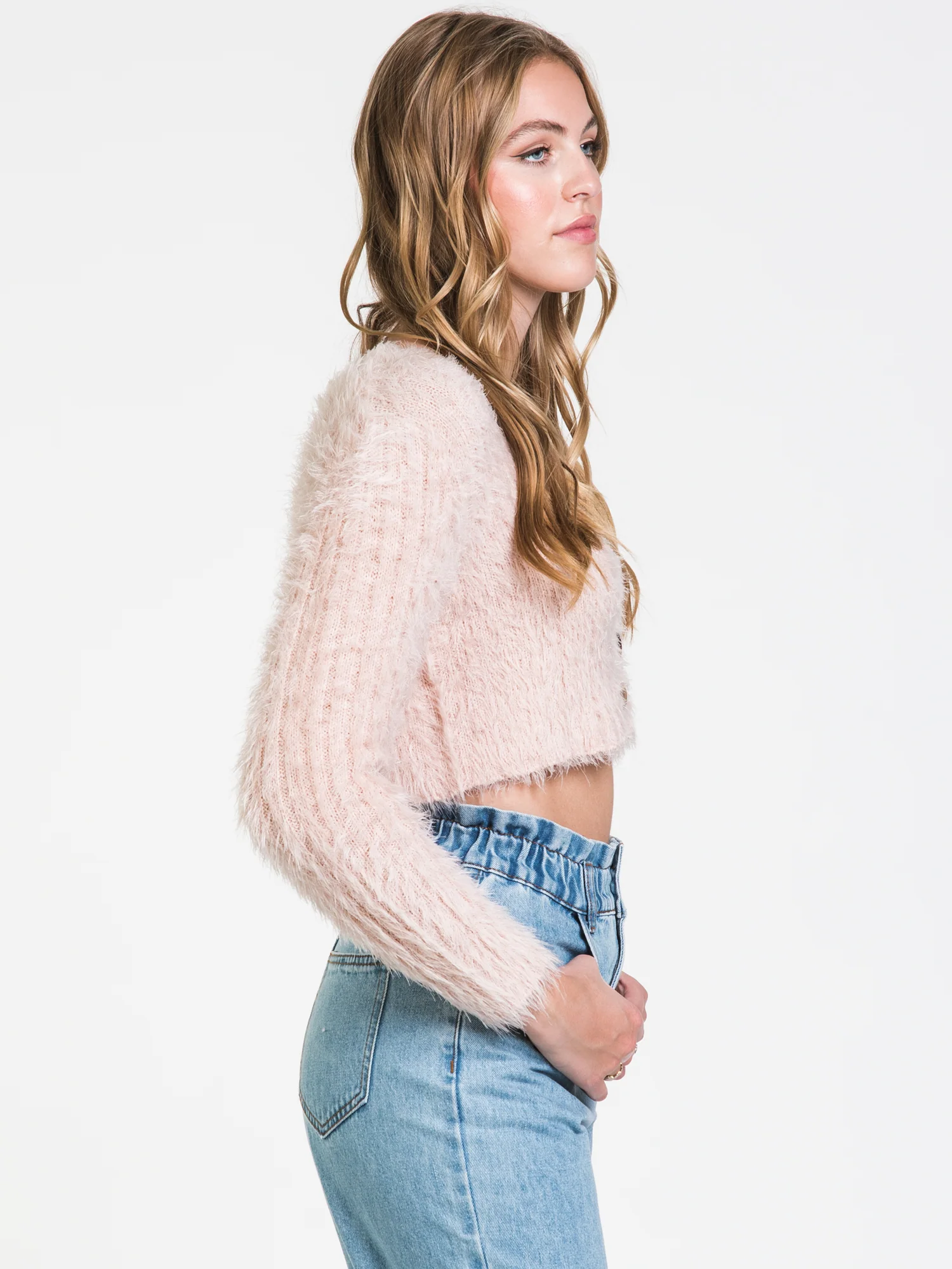 HARLOW FUZZY CROPPED CARDI - CLEARANCE - Image 3