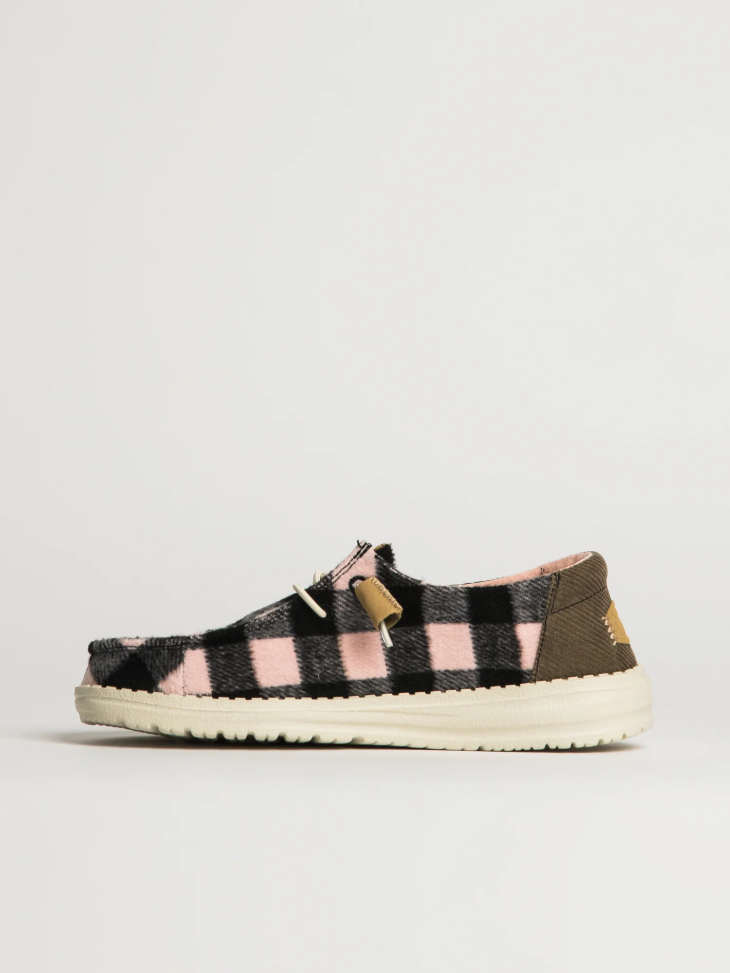 WOMENS HEYDUDE WENDY BUFFALO PLAID - BLACK/PINK - Image 3