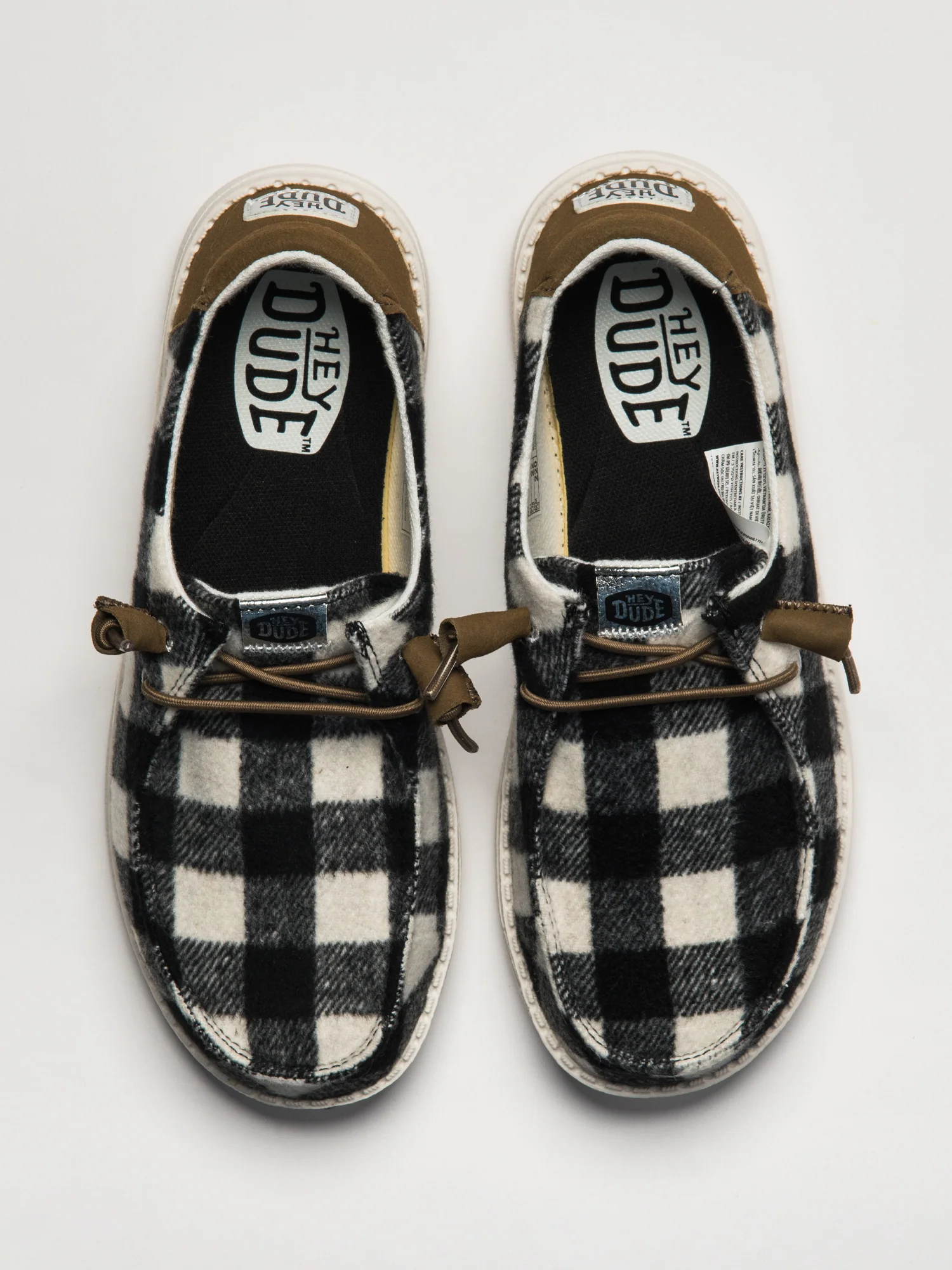 WOMENS HEYDUDE WENDY BUFFALO PLAID - WHITE/BLACK - Image 4