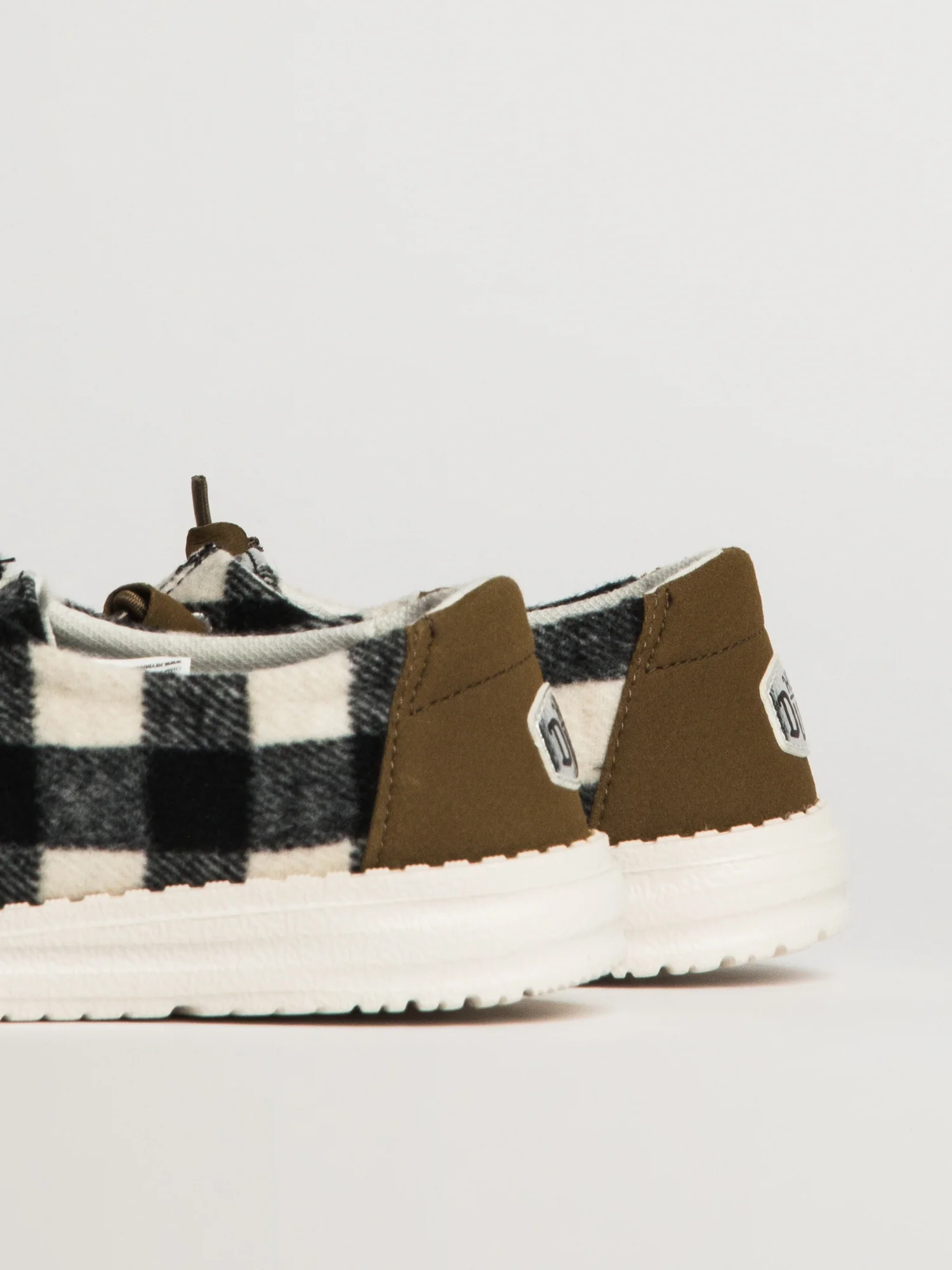 WOMENS HEYDUDE WENDY BUFFALO PLAID - WHITE/BLACK - Image 7