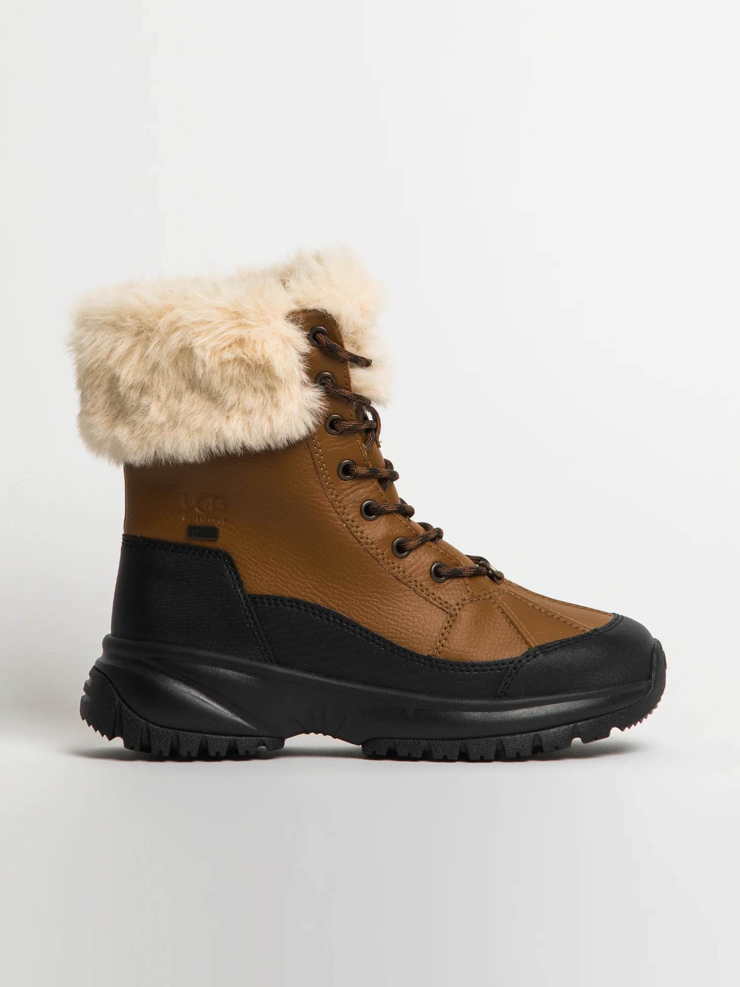 WOMENS UGG YOSE FLUFF BOOT - BROWN
